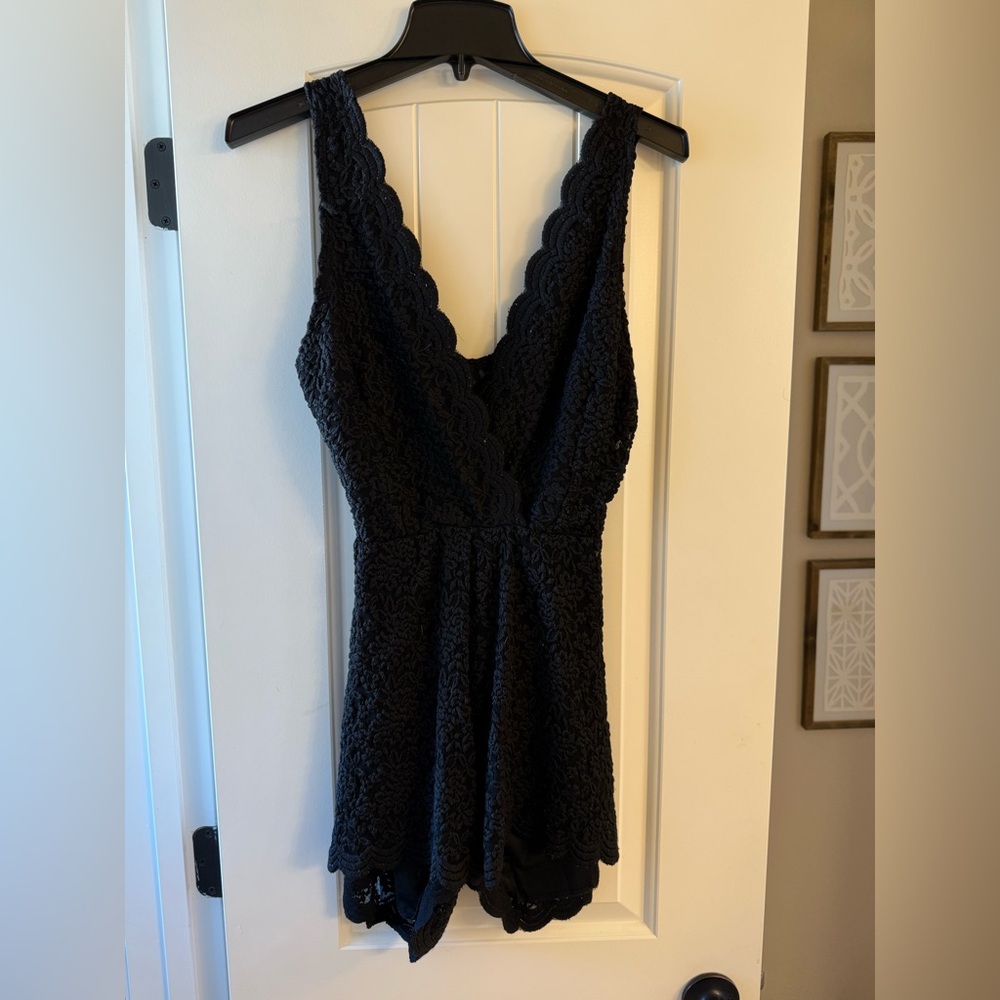 Black lace romper